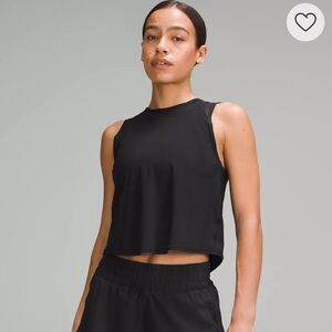 NWT | Lululemon Sculpt Cropped Tank Top Pleated | Black Race Running Crop Top